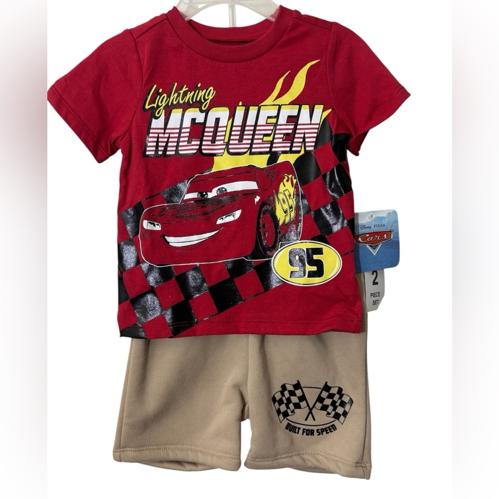 Disney Cars Lightning McQueen Red and Tan Outfit